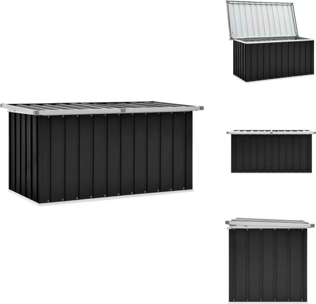 Cassetta da Giardino vidaXL Antracite 129x67x65 cm | Baule Esterno Metallo