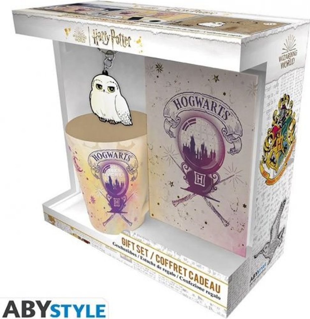 ABYstyle - Harry Potter Geschenkset Hogwarts Tasse + Schlüsselanhänger + Notizbuch
