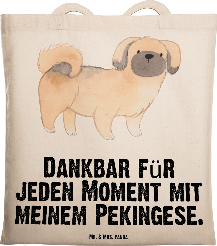 Mr. & Mrs. Panda dokumententasche Pekingese Moment - Transparent - Geschenk, Beutel, Peking-Palasthund, Schultasche, Pekinese, Tote Bag, Jutebeutel...