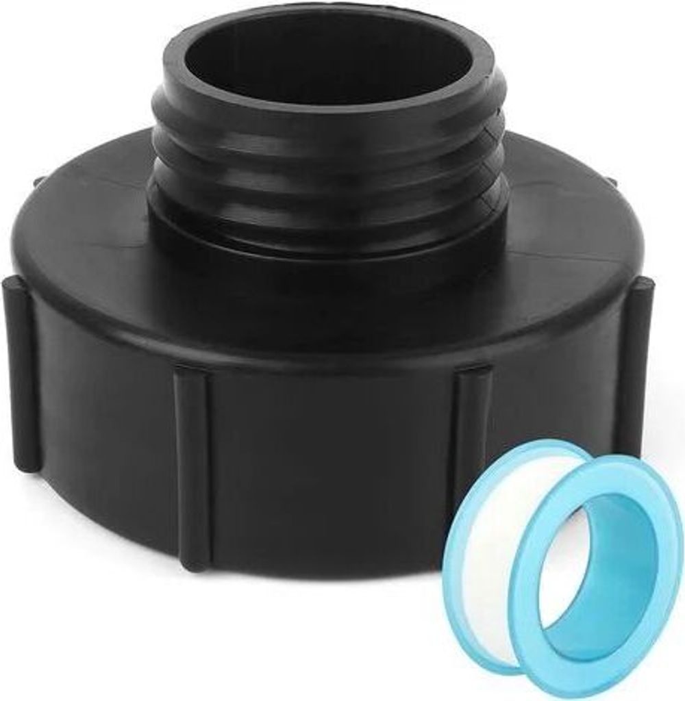 IBC Adapter, Tankhahn 1000L S100, mit PTFE-Band, Dichtband, IBC Hahnanschluss für Gartenhahn, für Tankadapter (2 Stück)