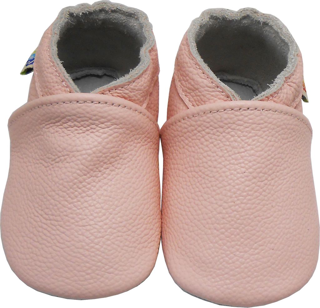 Weiche Yalion Baby Krabbelschuhe Lauflernschuhe Lederpuschen aus echtem Leder Einfarbig Rosa ( 12-18 M, EU 21-22 )