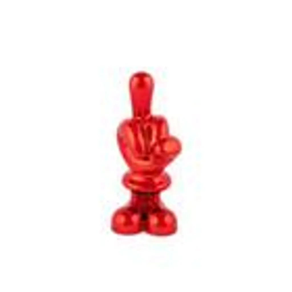 Statuette déco doigt d'honneur rouge h.28 cm - Objet design pop art