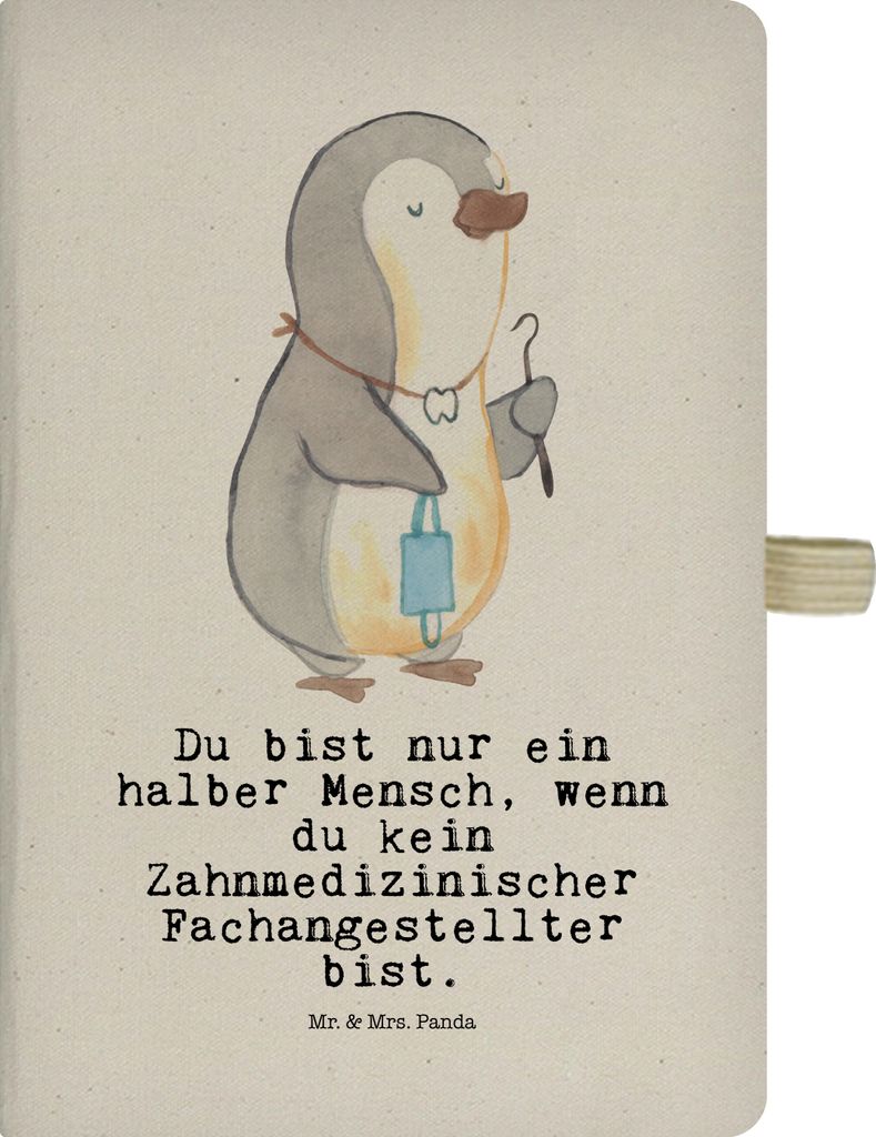 Mr. & Mrs. Panda Journal Zahnmedizinischer Fachangestellter Herz - Transparent - Geschenk, Tagebuch, Reisetagebuch, Skizzenbuch, Kladde, notizbuch