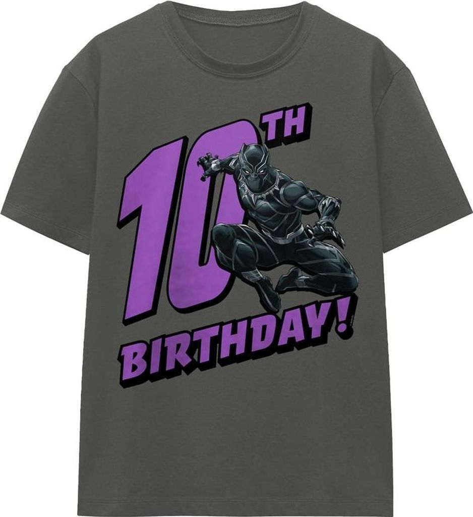 Black Panther: Wakanda Forever - T-Shirt für Damen, 10. Geburtstag TV25182 (XL) (Holzkohle)