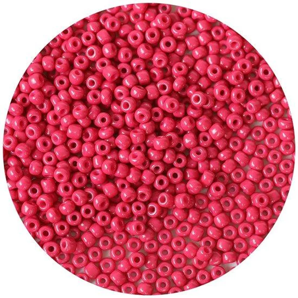 Perles 6/0 roses de 4 mm à coudre - Verre teinté dans la masse luxe