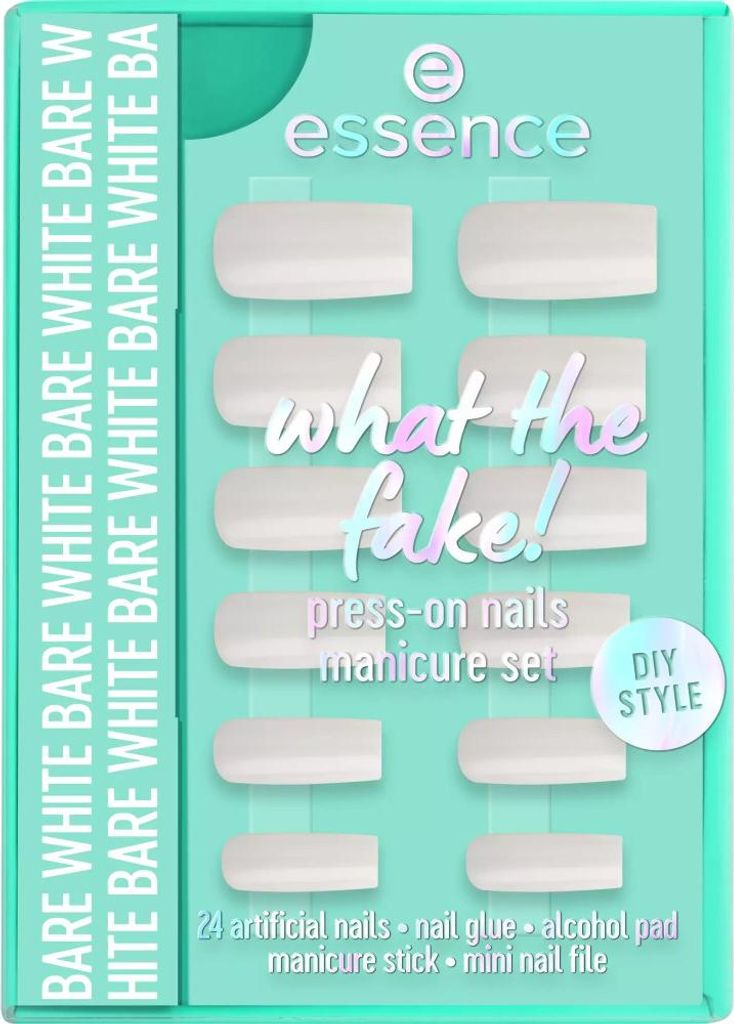 Essence what the fake! PRESS ON NAIL, Fingernägel, Weiß, Einfarbig, 24 Stück(e), Box
