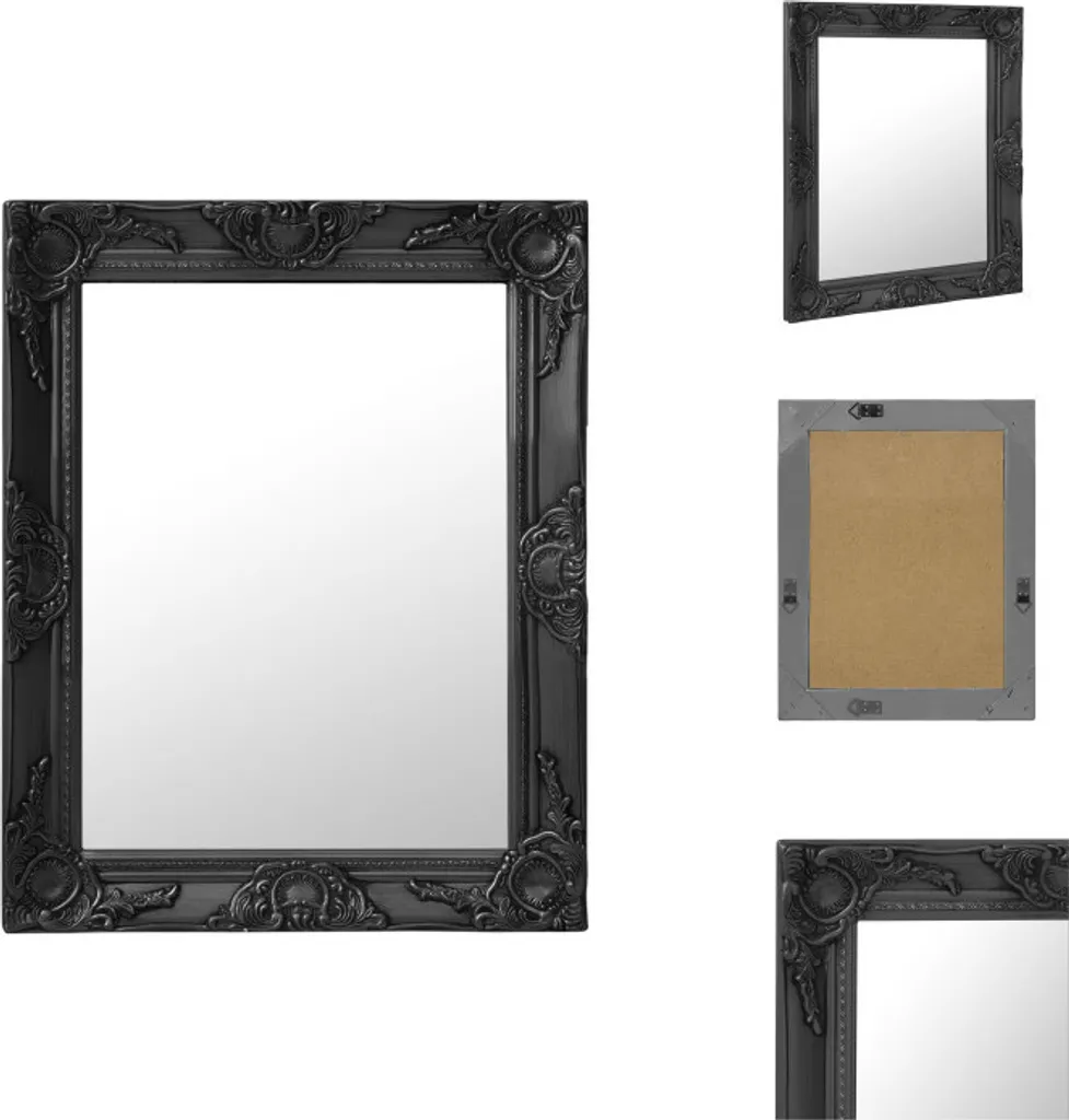 Specchio Barocco Nero 50x60 cm vidaXL - Offerta Specchiera Legno
