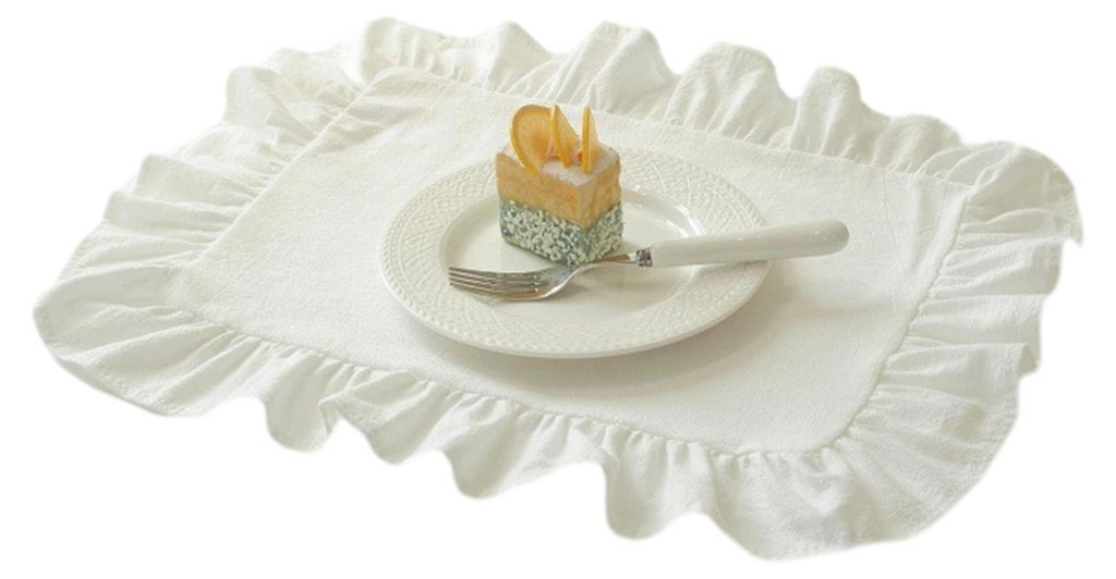 1/2 Stück Küchen-Platzsets, quadratisch, rund, aus gewaschener Baumwolle mit gefalteten Kanten, hitzebeständig, für Esszimmer, Küche, Partys