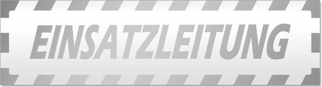 Kiwistar Einsatzleitung gestreift Magnetschild Schild magnetisch - 45cm Silber - Magnetfolie für Auto PKW Kfz