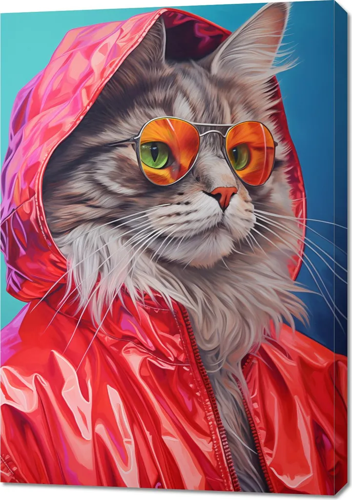 Affiche Déco Chat Contemporain 70x100 - Poster Géant Style Graphique
