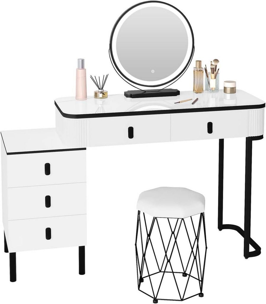 WOLTU Schminktisch, Hocker aus Samt, Spiegel mit LED, Produktbild 1