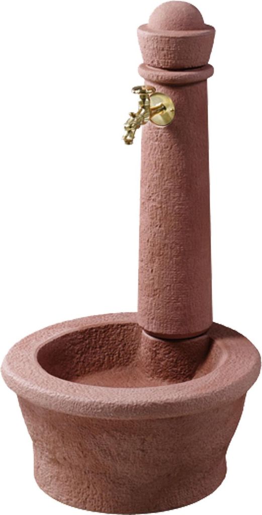Garantia ROMA Steinbrunnen für den Garten, 54x54x100 cm (LxBxH), redstone rot; 356103