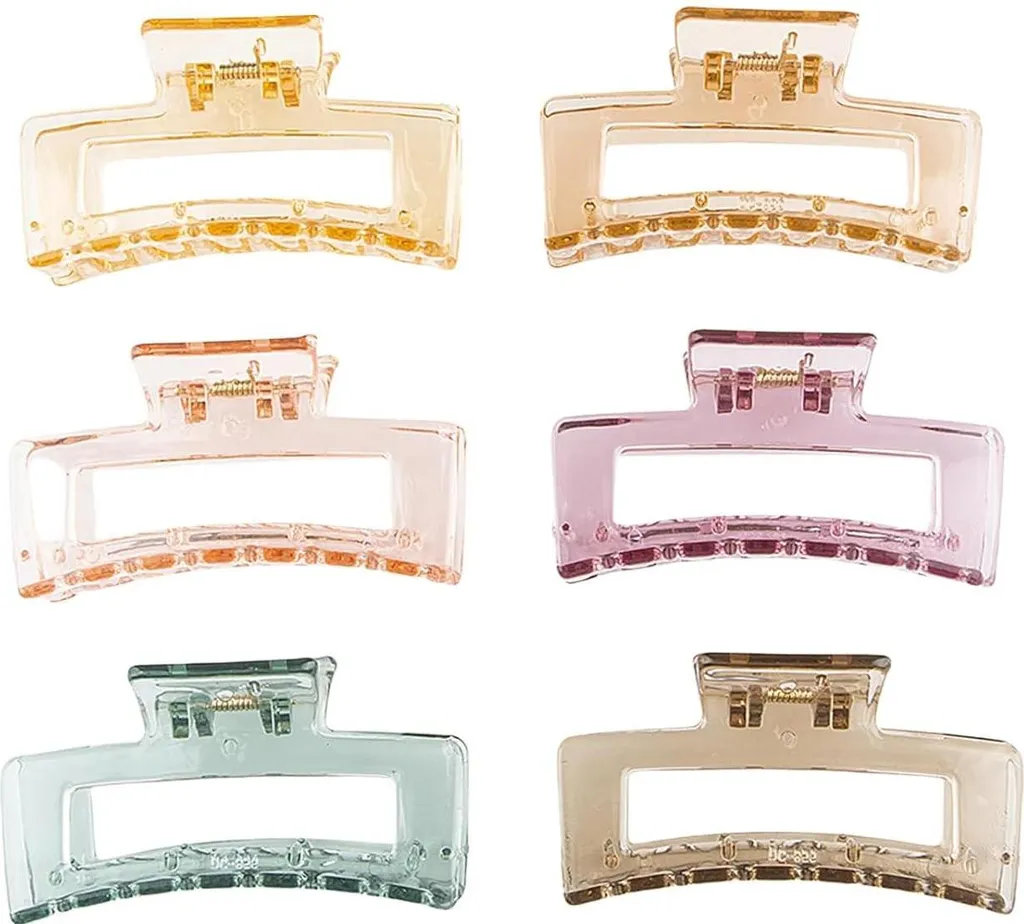 6 Pinze per Capelli Grandi e Forti - Fermagli Acrilico per Donna