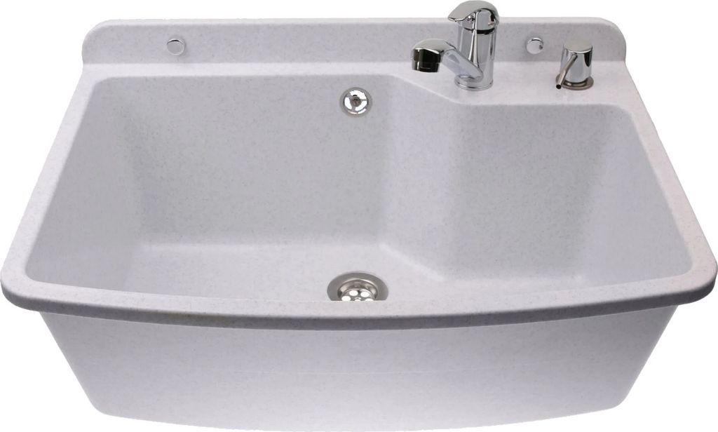 ADGO Großes Weißes Waschbecken Mit Wasserhahn Und Seifenspender