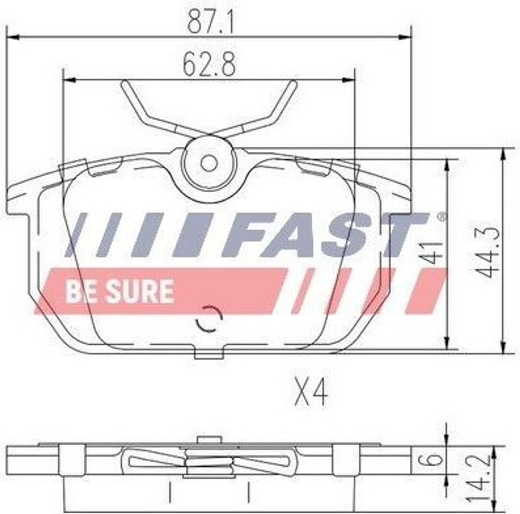 FAST Bremsbeläge Satz Hinten Bremsklötze für AUDI A4 Limousine (8D2, B5) FT29035