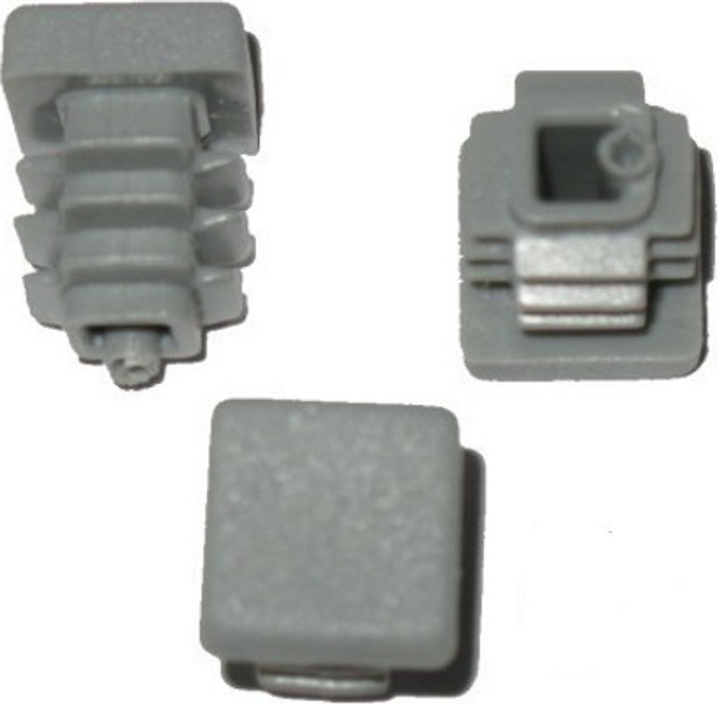 10 x Lamellenstopfen Vierkantrohrstopfen 15 x 15 mm (Außen) Stopfen GRAU