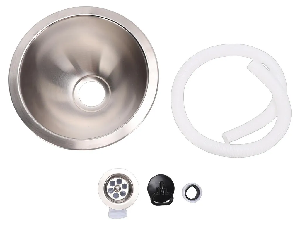 Évier inox compact anti-bouchage pour mini-cuisine de bateau et camping-car