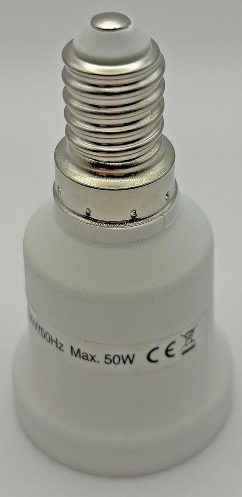 Adaptateur pour ampoules E14 sur E27 plastique Image du produit 