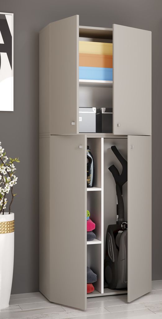 VCM Holz Besenschrank | 6 Fächer | Haushaltsschrank | Maße: Produktbild 