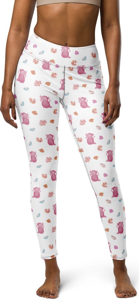 Mr. & Mrs. Panda Trainingshose Axolotl Hurra Größe M - Weiß - Geschenk, Yoga-Leggings, Leggins, Sporthose, Damen, Axolot, Spaß, Leggings, Lurch...