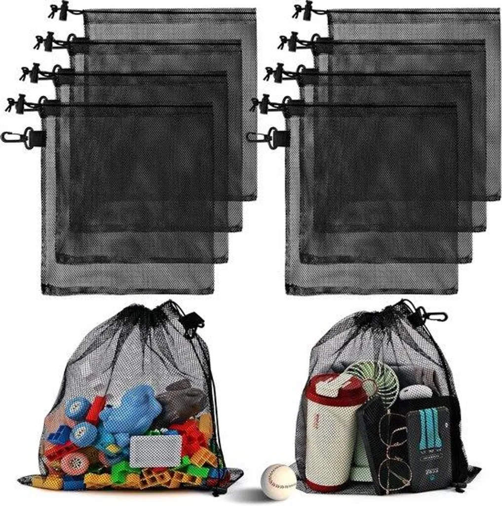 Sacs de tri pour accessoires de sport et voyage - Nylon noir 15x20 cm
