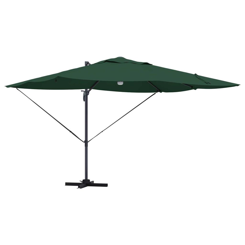 Großer Grüner Freischwingender Sonnenschirm Grün Polyester, Metall