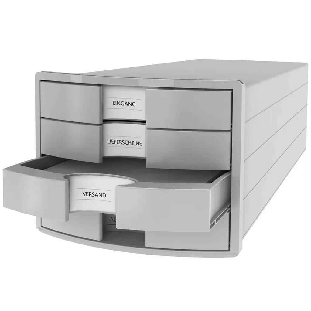 HAN 1010-X-11 Box à tiroirs IMPULS 4 compartiments gris clair de bureau - 4