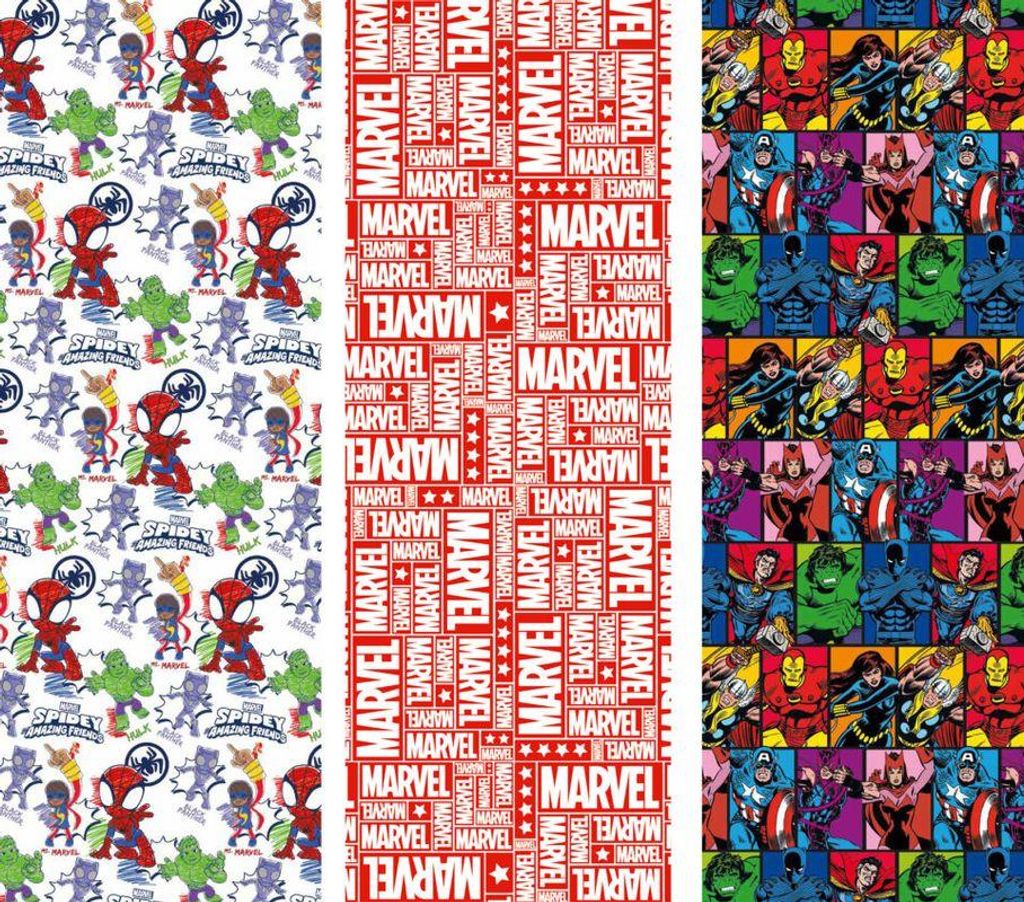 Spiderman oder Avengers Geschenkpapier 1 Rolle