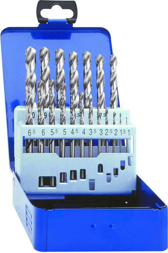 Exact 32003 HSS Metal twist drill bit set 19-piece cut DIN 338 Cylinder shank 1 Set