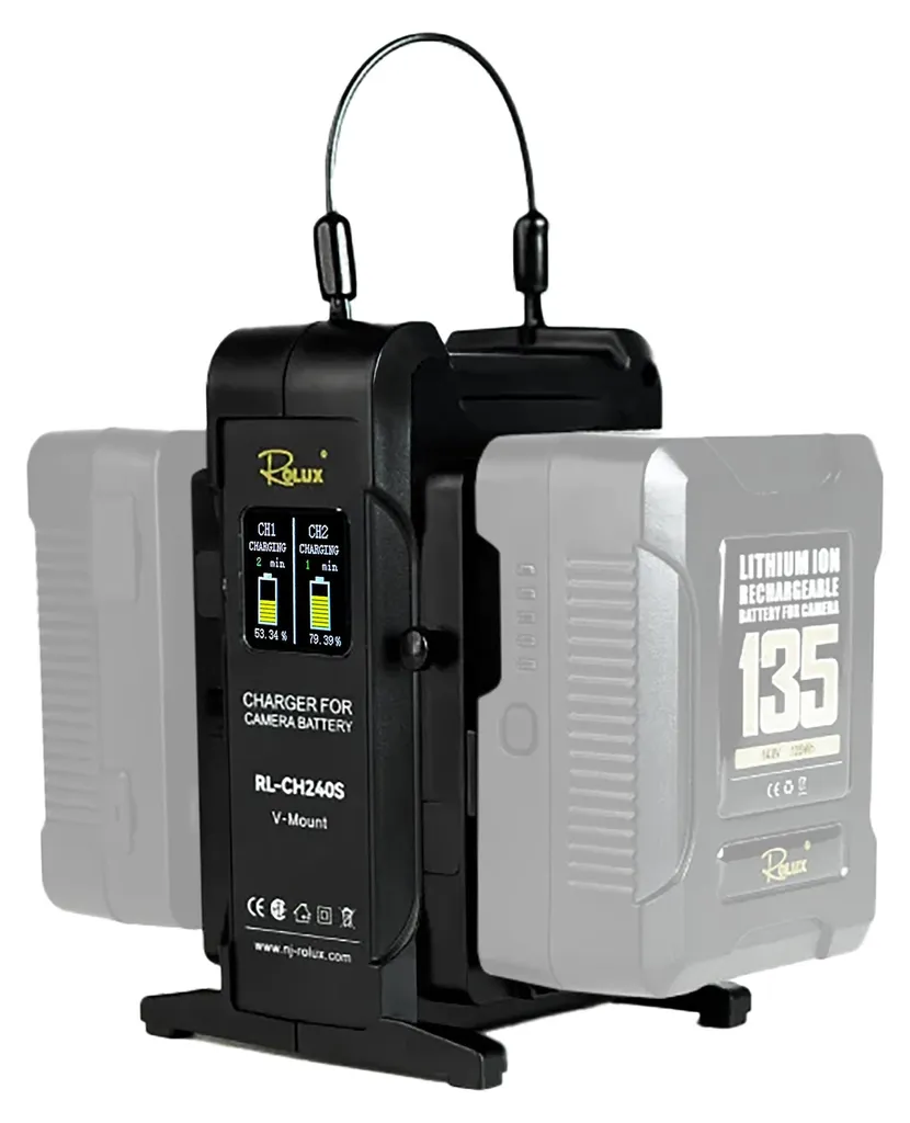Chargeur rapide double Rolux RL-CH240S pour batterie V-Mount
