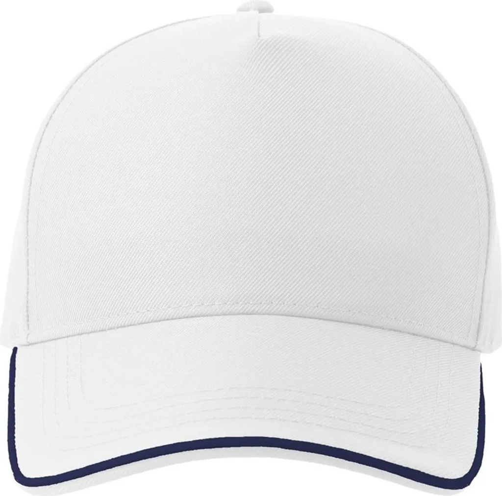 Cappello Baseball Unisex Atlantis AB742 - Bianco e Blu in Tessuto Riciclato