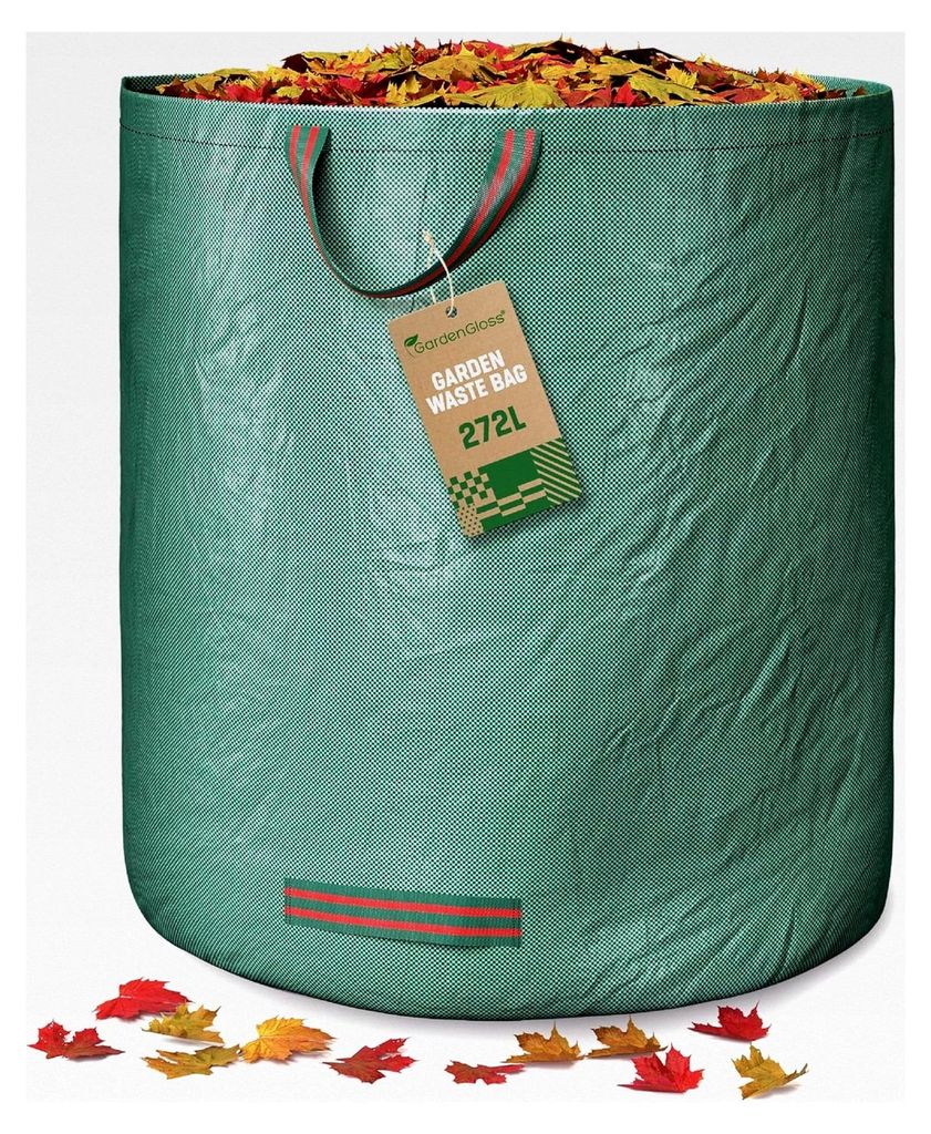 Gartenabfallsack mit Griffen - 272L Gartensack für Laub und Abfälle - UV-beständig und wasserabweisend - Wiederverwendbare und stabile Gartensäcke