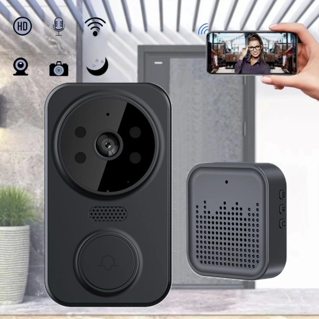 Türsprechanlagen, Smart Video-Türklingel, mit Kamera, Infrarot-Nachtsicht, 800 Akku, Plug & Play, Türöffner, Gegensprechanlage, Aufputz-Türkli...