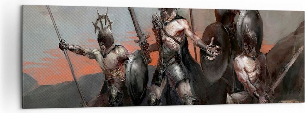 Bild auf Leinwand - Leinwandbild - ritter rüstung - 160x50cm - Wand Bild - Wanddeko - Wandbilder - Leinwanddruck - Bilder - Kunstdruck - Wanddekor...