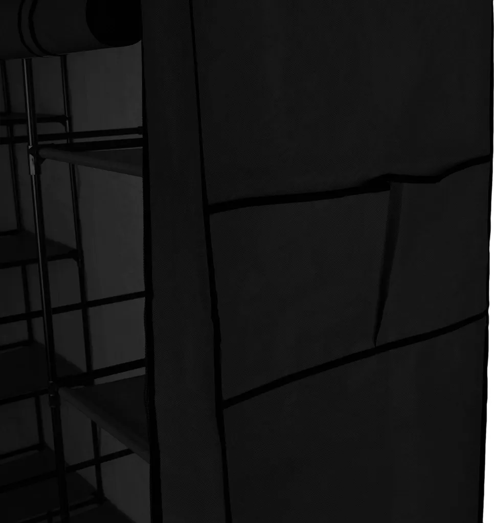 Dressing textile Olena noir pour chambre et studio - Armoire modulable