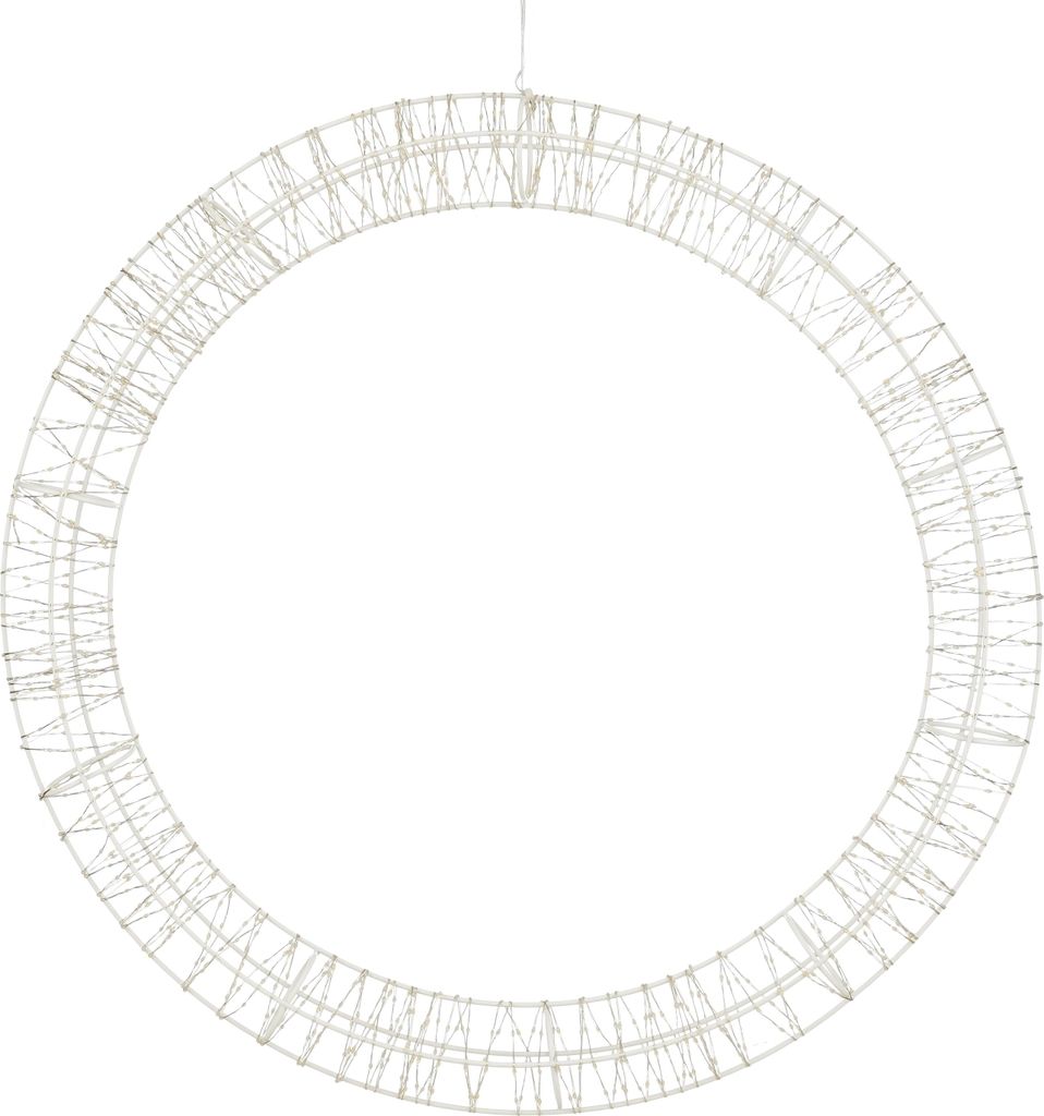 Luca Lighting Kreisförmige Weihnachtsbeleuchtung mit warm-weißen LED-Lämpchen - Ø56 cm - Metall - Weiß