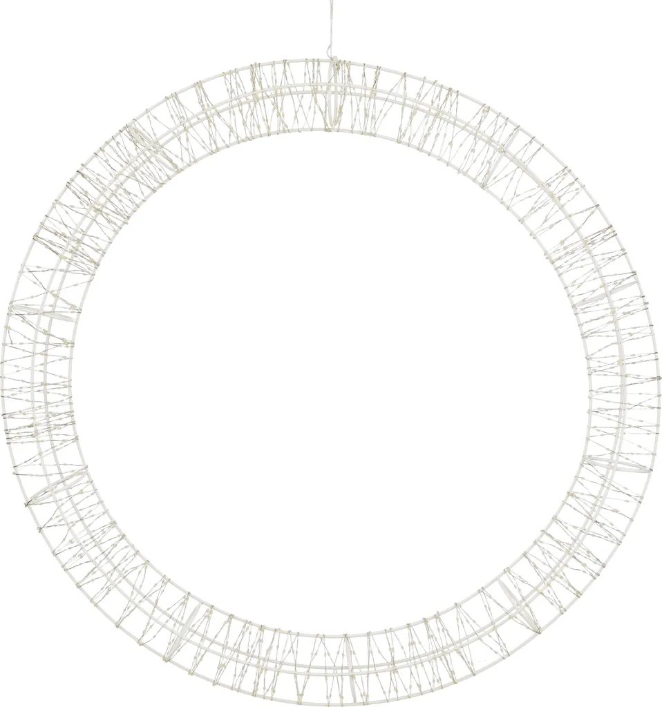 Luca Lighting Couronne de Noël LED blanc chaud Ø56 cm en métal blanc