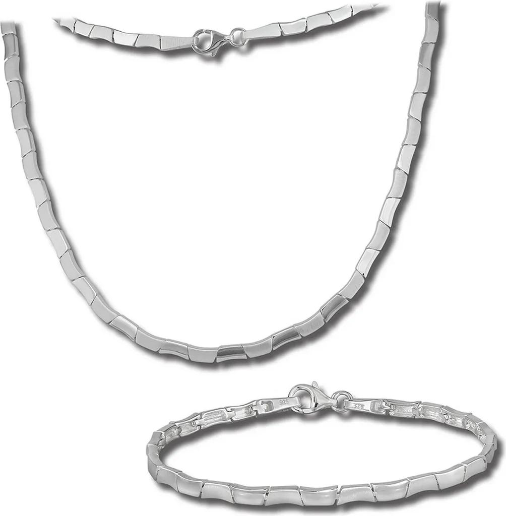 Ensemble Collier et Bracelet Femme pour Soirée et Mariage Argent Brillant