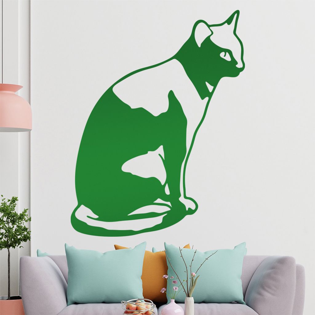 KIWISTAR Katze sitzt - Kitty Cat Kater Wandtattoo in 6 Größen - Wandaufkleber Wall Sticker - Dekoration, Küche, Wohnzimmer, Schlafzimmer, Badezi...
