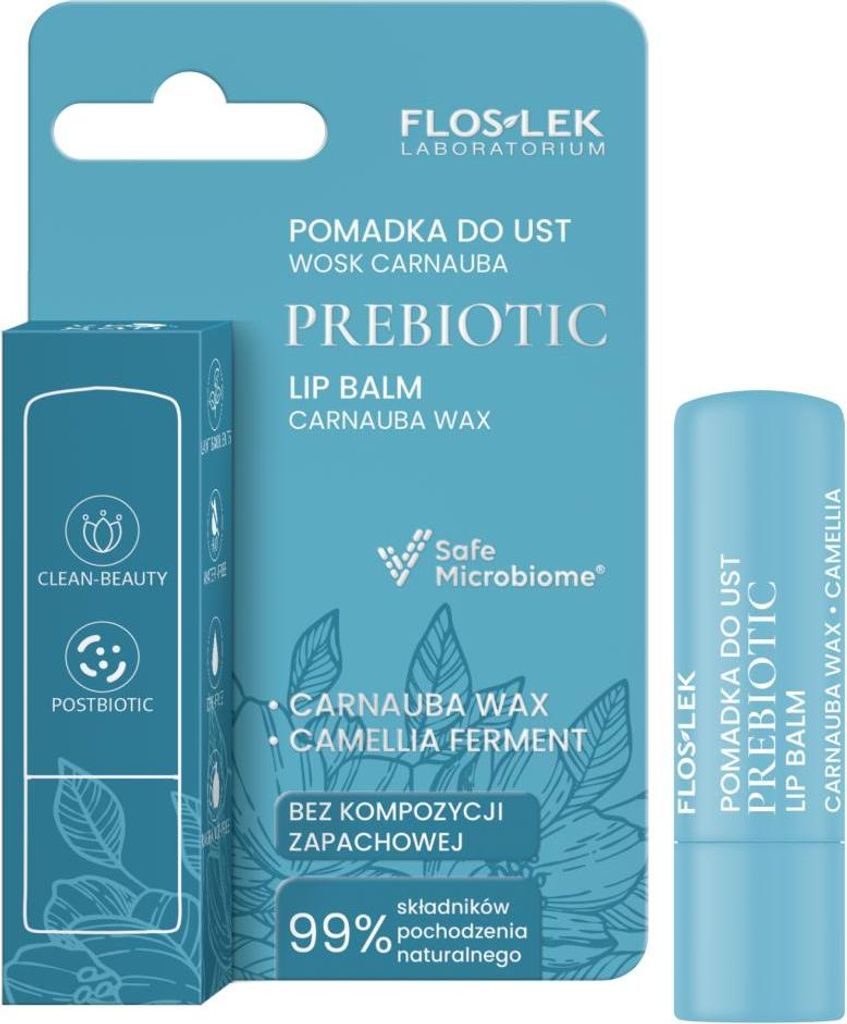 Flos-Lek Prebiotic Lip Care Schutzender Lippenstift mit Carnauba-Wachs