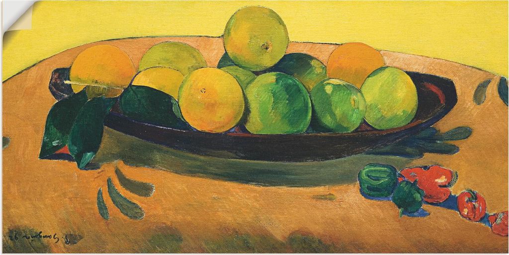 ARTland Wandbild, selbstklebend Stillleben mit Früchten und Peperoni Größe: 150x75 cm