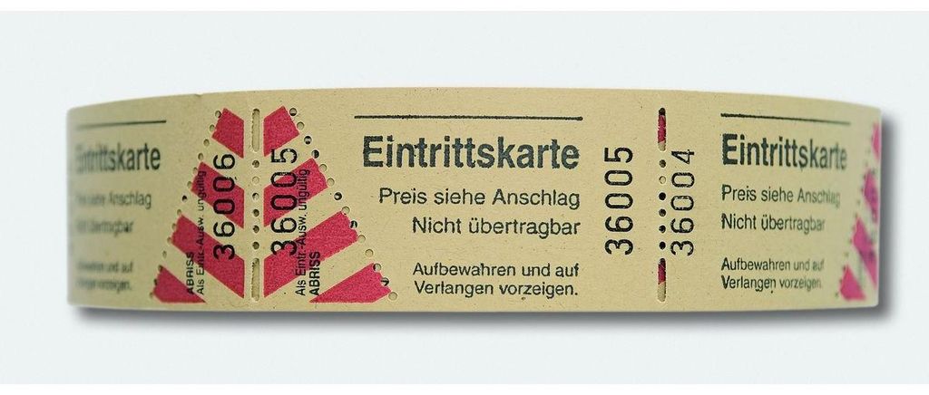 Eintrittskarten 1000er Abriss fortlaufend gelb Produktbild 