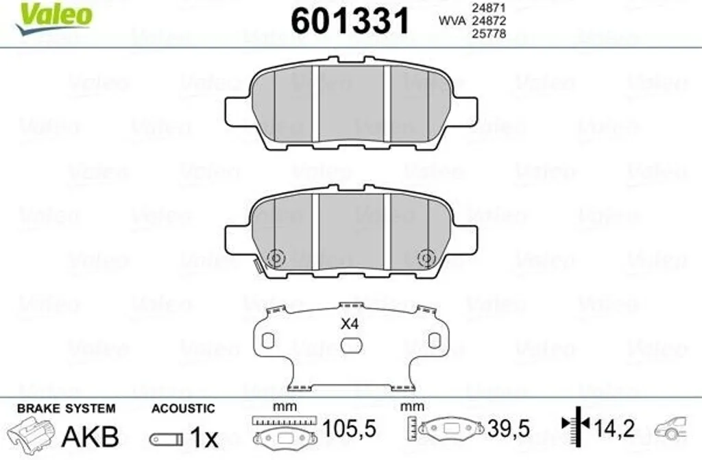 Plaquettes de frein arrière pour entretien de Nissan Pathfinder IV