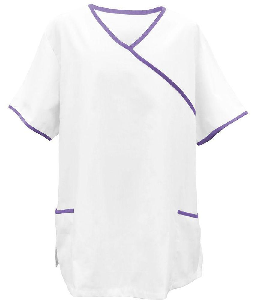 Schlupfkasack weiß, mit Paspel lila, Größe 3XL : 3XL : Produktbild 