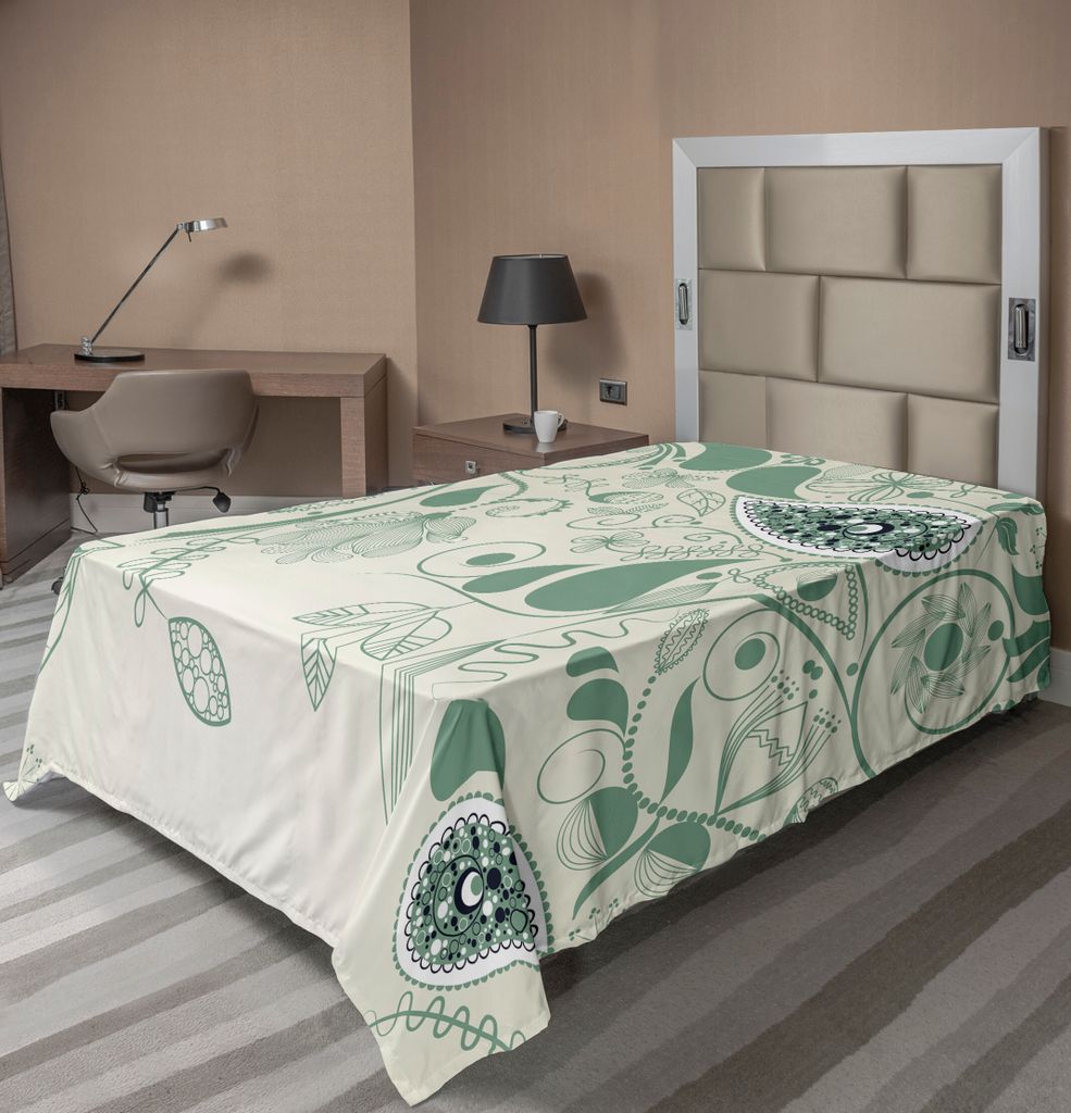 ABAKUHAUS Paisley Bettlaken, Vintage Gealterte Blumenpaisley Muster Auf Retro Kunst In Der Persischen Art, weiches bequemes oberes Bettlaken für e...