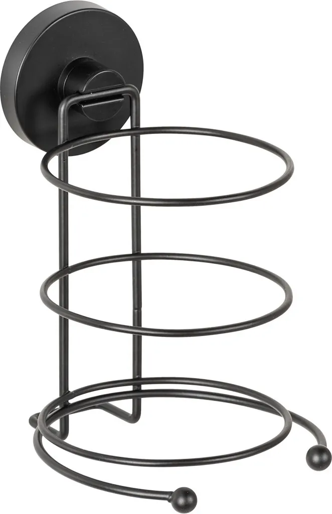 Rangement Sèche-Cheveux Noir Milazzo WENKO - Organisez votre Salle de Bain