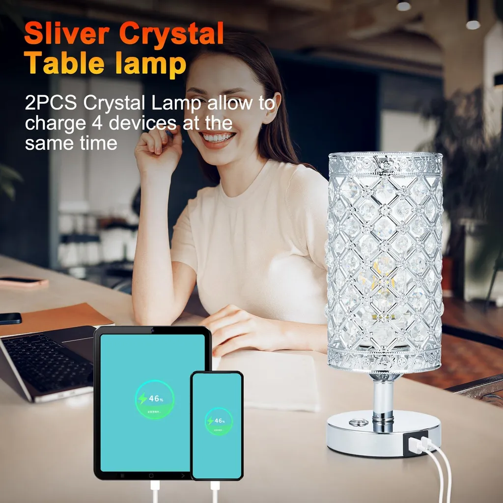 Lampe de Nuit pour Table de Chevet avec Chargeur Smartphone Rapide - 5