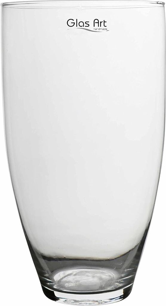 Glasvase Dekovase Klarglas Vase Glas Blumenvase Oval Bauchig 25x13,5cm Wohnzimmer Fensterbank