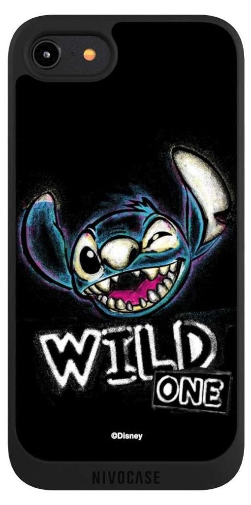 NIVOCASE Handyhülle für Apple iPhone 7 Hülle NIVOpure Case Schwarz Disney Offizielles Lizenzprodukt Lilo & Stitch
