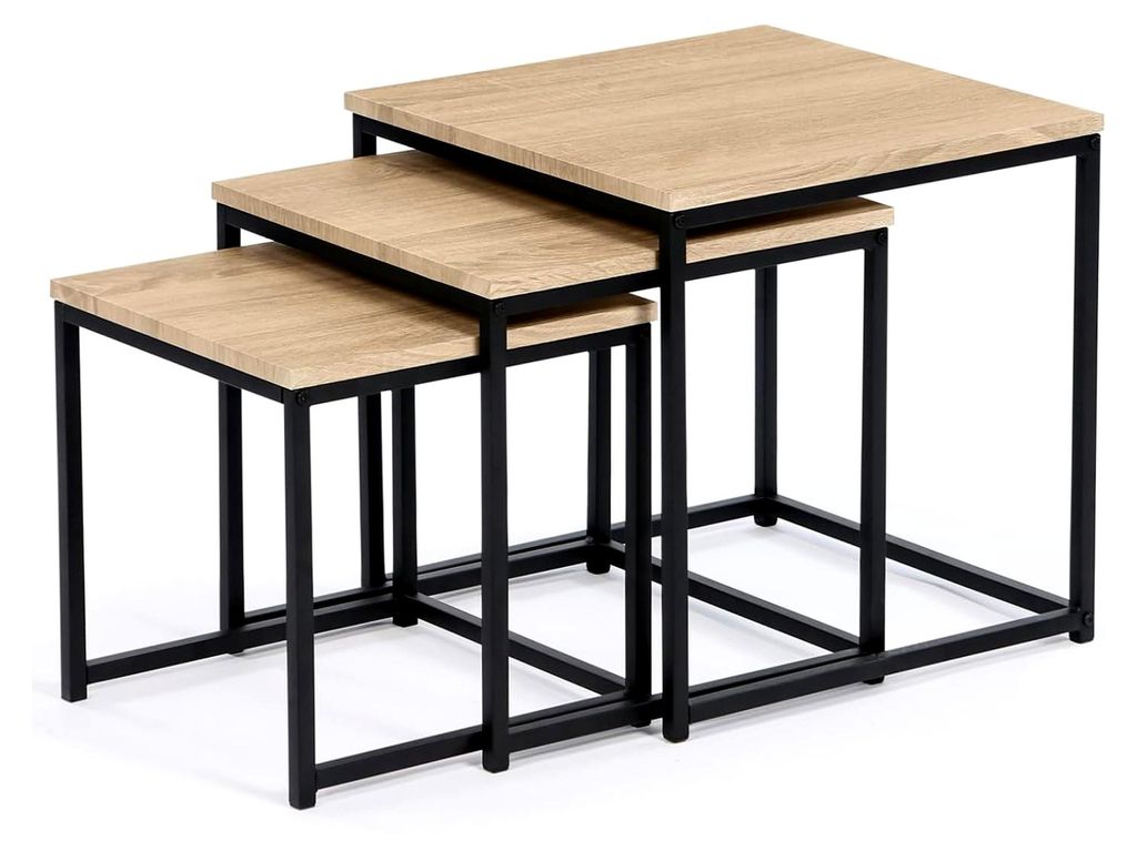 Set von 3 Couchtischen Detroit 35/40/45 im Industriedesign